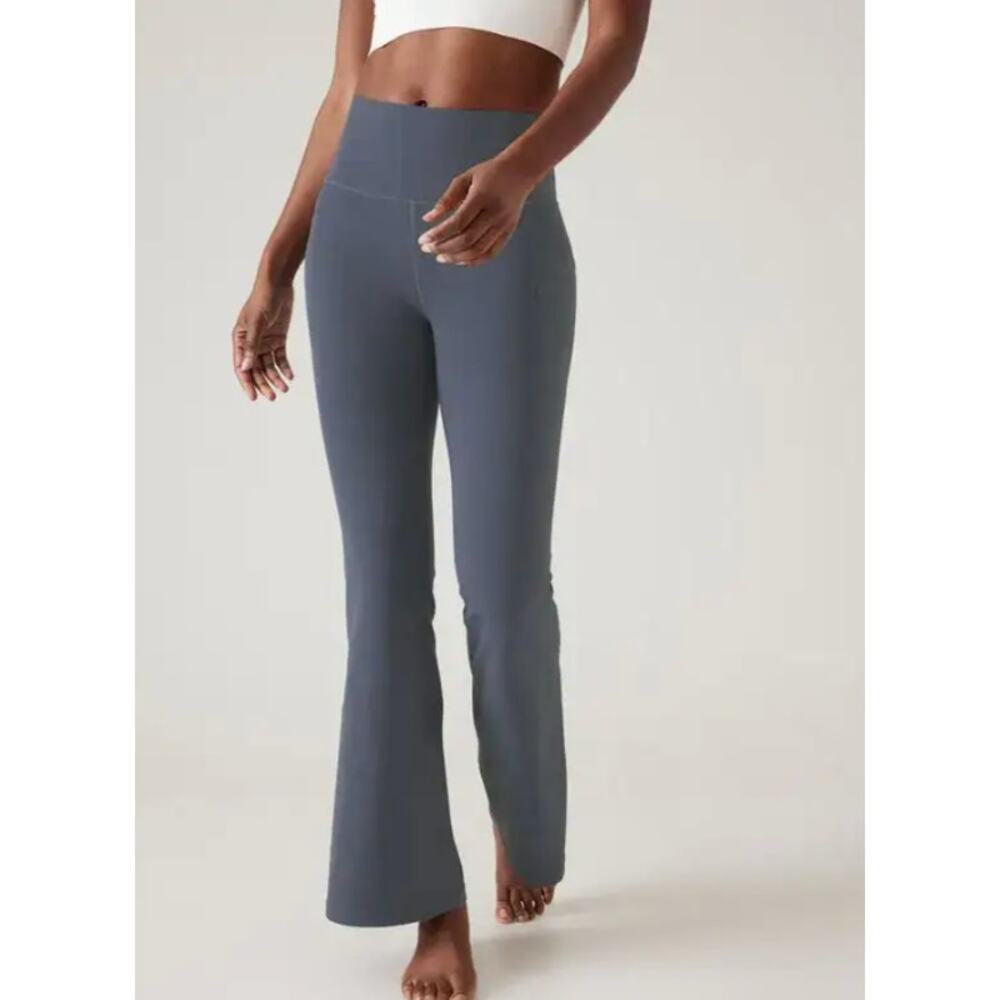 Athleta Salutation Stash Flare Pant XL Granite Blue Yoga Leggings